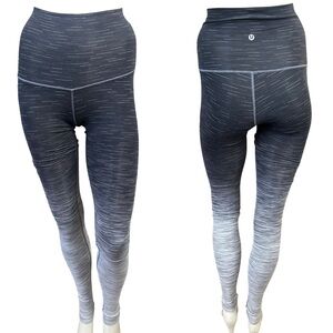 Lululemon "Wunder Under Hi Rise Tight" Black & White Space Dye Ombré Leggings 4